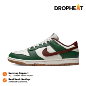 Sepatu Casual Nike Dunk Low Gorge Green White Green Red Sneakers Authentic