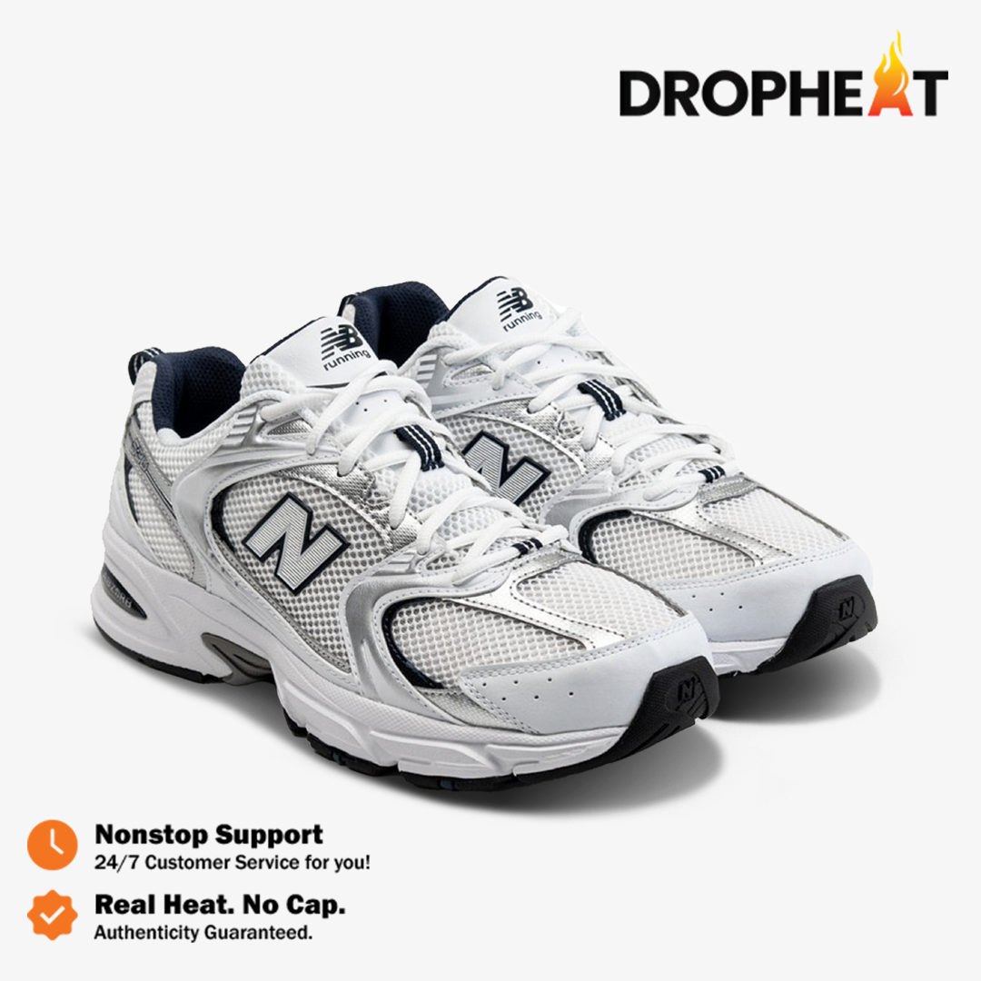 New Balance 530 White Natural Indigo White Silver Navy Blue Authentic - Image 4