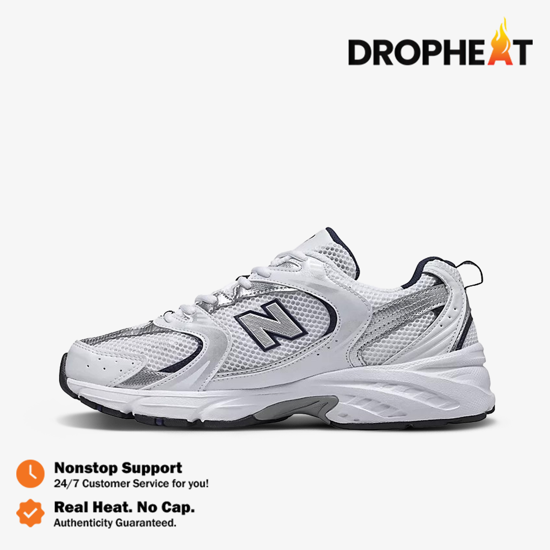 New Balance 530 White Natural Indigo White Silver Navy Blue Authentic - Image 2