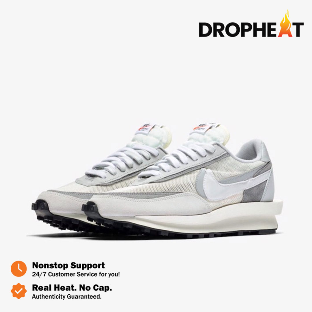 Sepatu Nike Sacai LD Waffle Summit White Grey Sneakers Authentic - Image 3