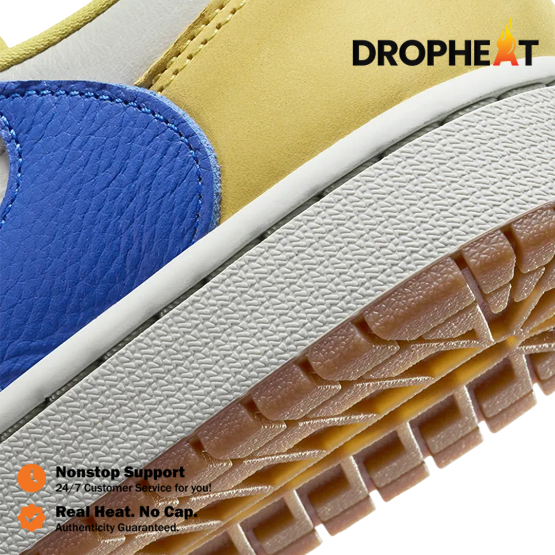 Sepatu Nike Air Jordan 1 Low OG x Travis Scott Canary Yellow Sneakers Authentic - Image 4