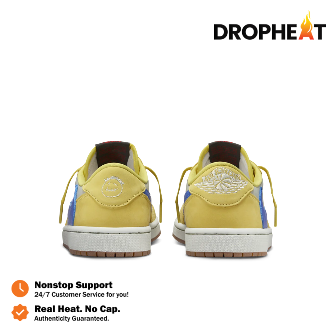 Sepatu Nike Air Jordan 1 Low OG x Travis Scott Canary Yellow Sneakers Authentic - Image 2