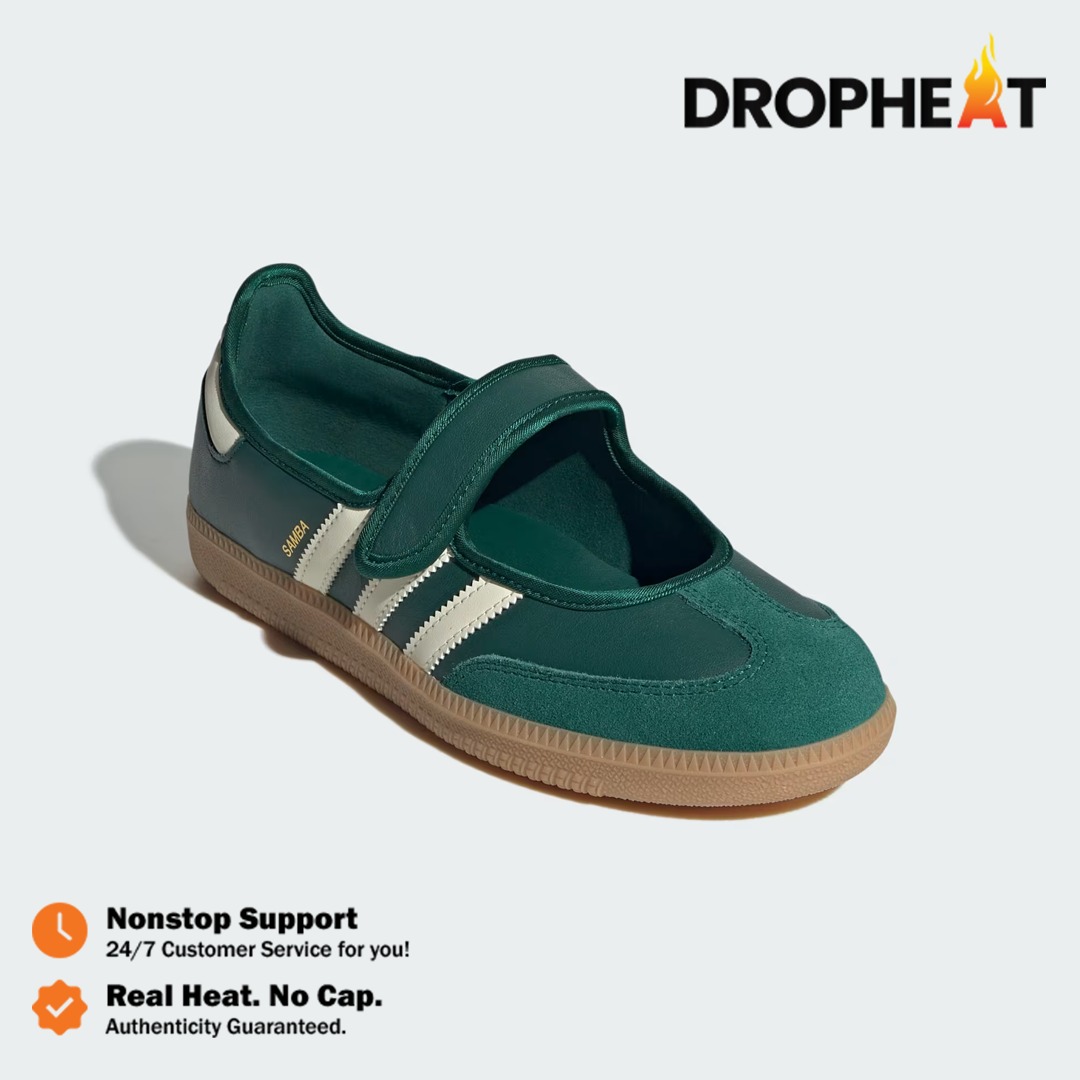 Sepatu Adidas Samba Jane Green White Gum Sneakers Casual Olahraga Wanita Pria Outdoor Indoor - Image 4