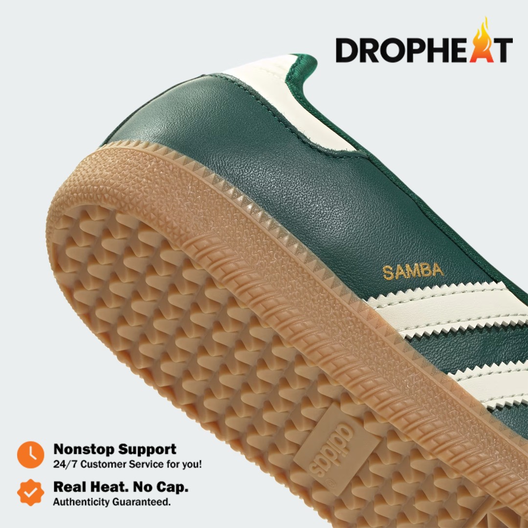 Sepatu Adidas Samba Jane Green White Gum Sneakers Casual Olahraga Wanita Pria Outdoor Indoor - Image 3