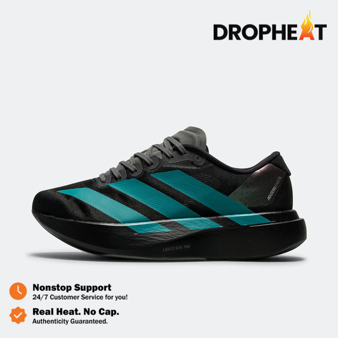Sepatu Adidas Adizero EVO SL Black Pure Teal Sneakers Authentic - Image 5