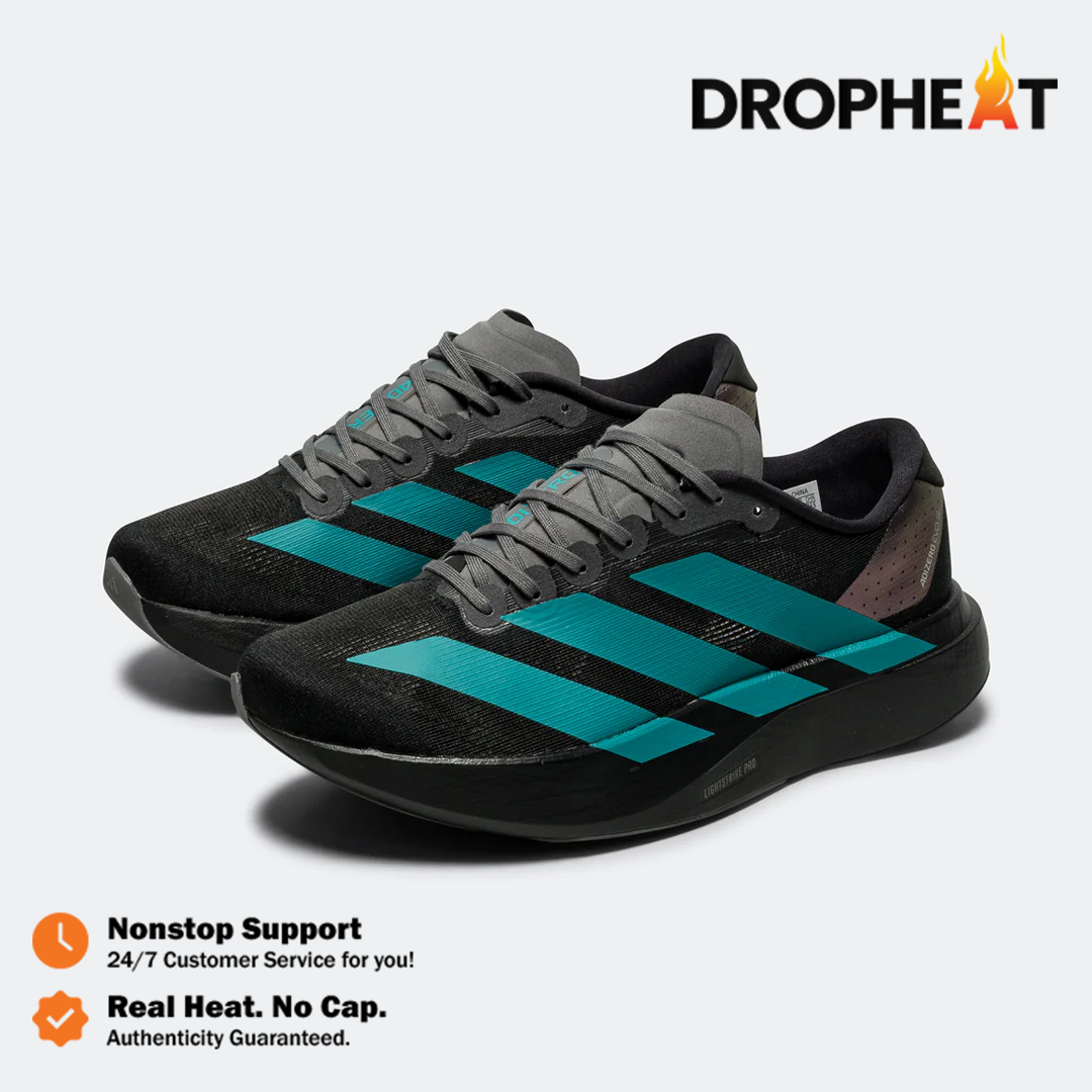 Sepatu Adidas Adizero EVO SL Black Pure Teal Sneakers Authentic
