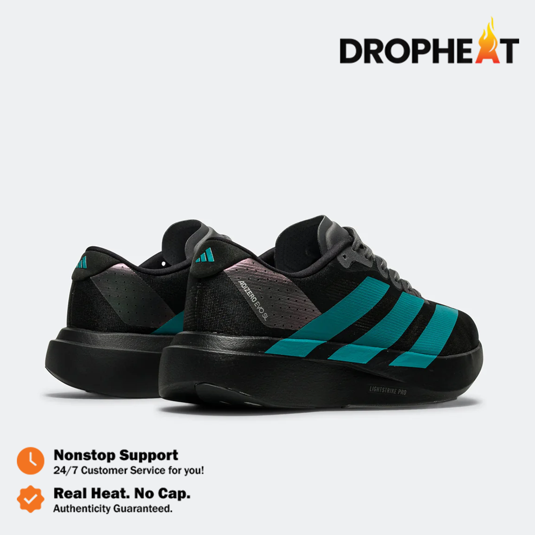 Sepatu Adidas Adizero EVO SL Black Pure Teal Sneakers Authentic - Image 2
