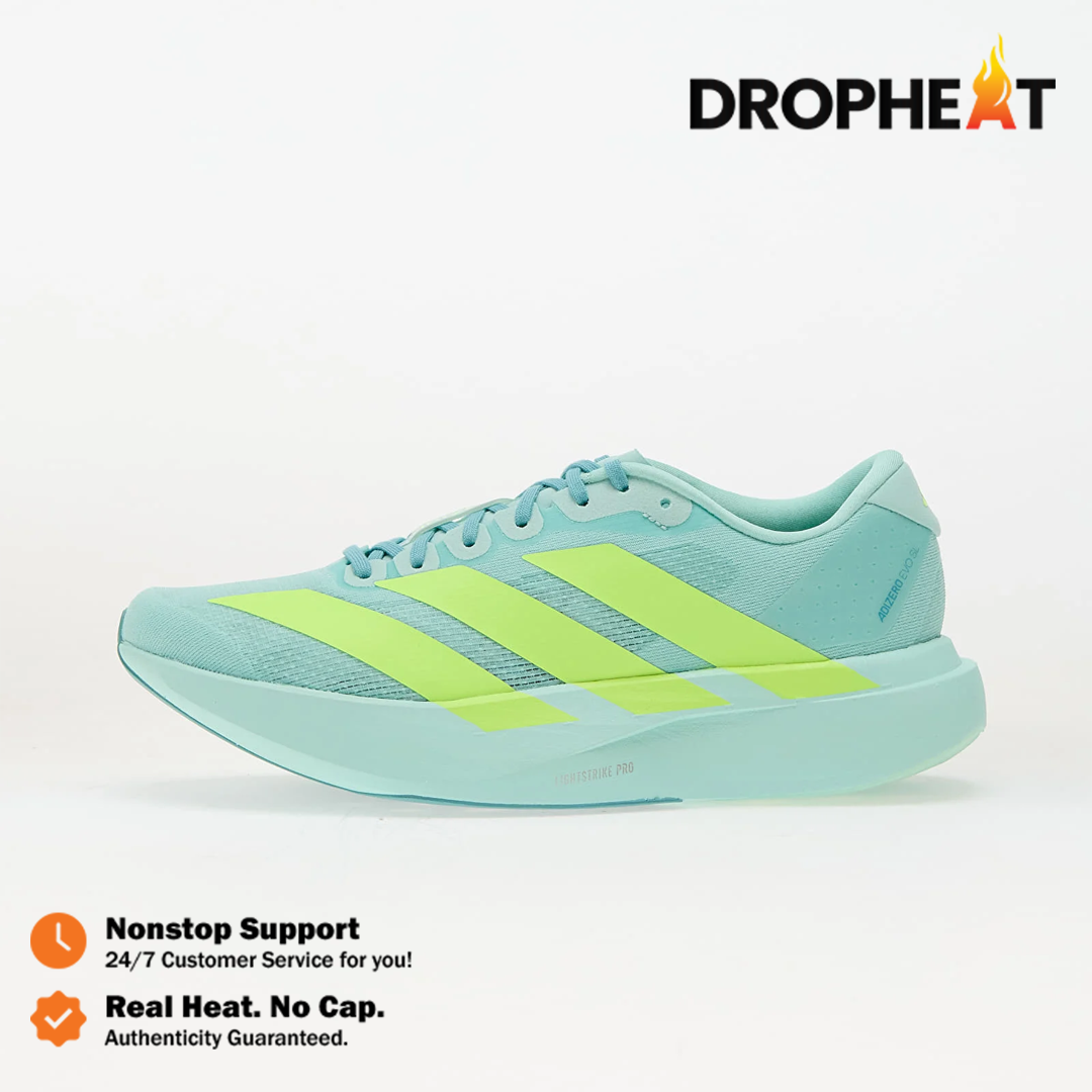 Sepatu Adidas Adizero EVO SL Semi Flash Aqua Lucid Lemon Sneakers Authentic - Image 5