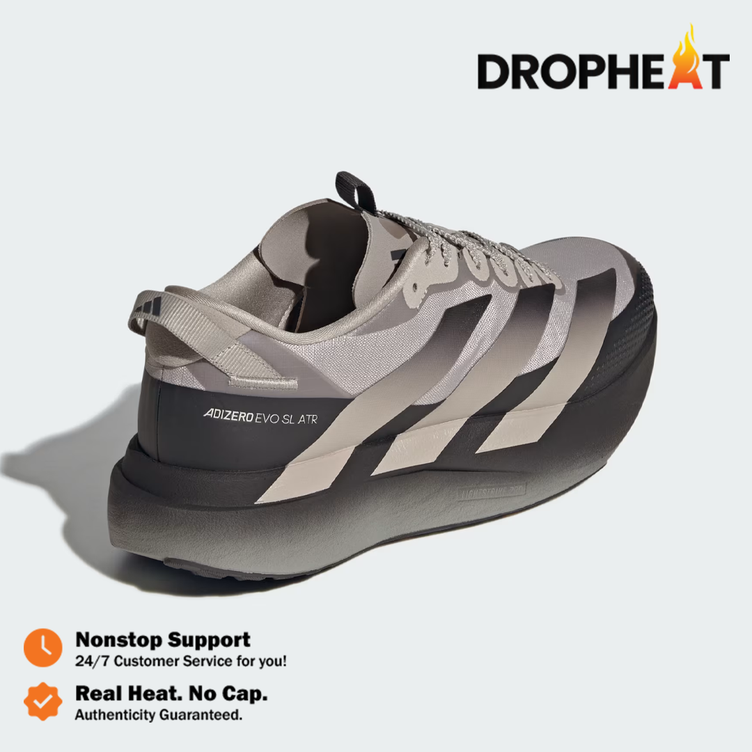 Sepatu Adidas Adizero EVO SL ATR Light Brown Silver Pebble Sneakers Authentic - Image 3