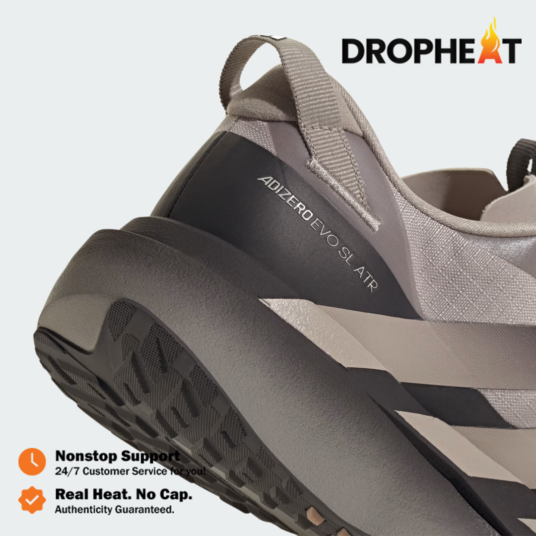 Sepatu Adidas Adizero EVO SL ATR Light Brown Silver Pebble Sneakers Authentic - Image 4