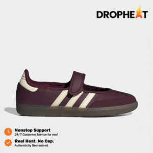 Sepatu Adidas Samba OG Mary Jane Maroon Cream White Women Casual Sneakers Wanita Sepatu Kasual