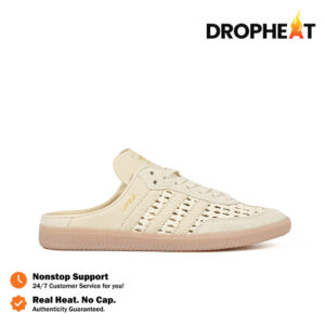 Sepatu Adidas Samba OG Mule Woven Crew White Beige Cream Sneakers Casual Authentic
